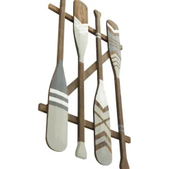 Gray Arrow & Stripe Patterned Wood Paddle Wall Décor