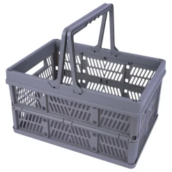 Gray Collapsible Plastic Storage Crate by Simply Tidy®