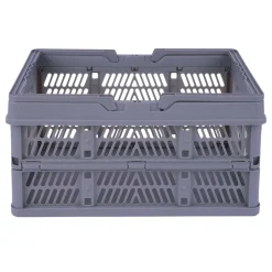 Gray Collapsible Plastic Storage Crate by Simply Tidy®
