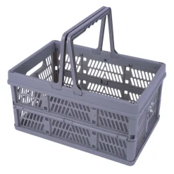Gray Collapsible Plastic Storage Crate by Simply Tidy®