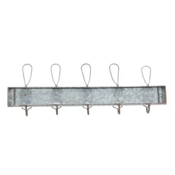 Gray Metal Vintage Wall Hook, 11" x 30" x 4"