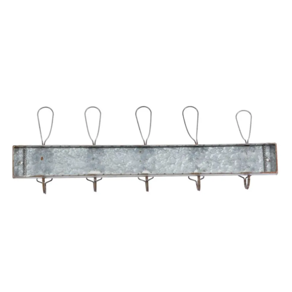 Gray Metal Vintage Wall Hook, 11" x 30" x 4"