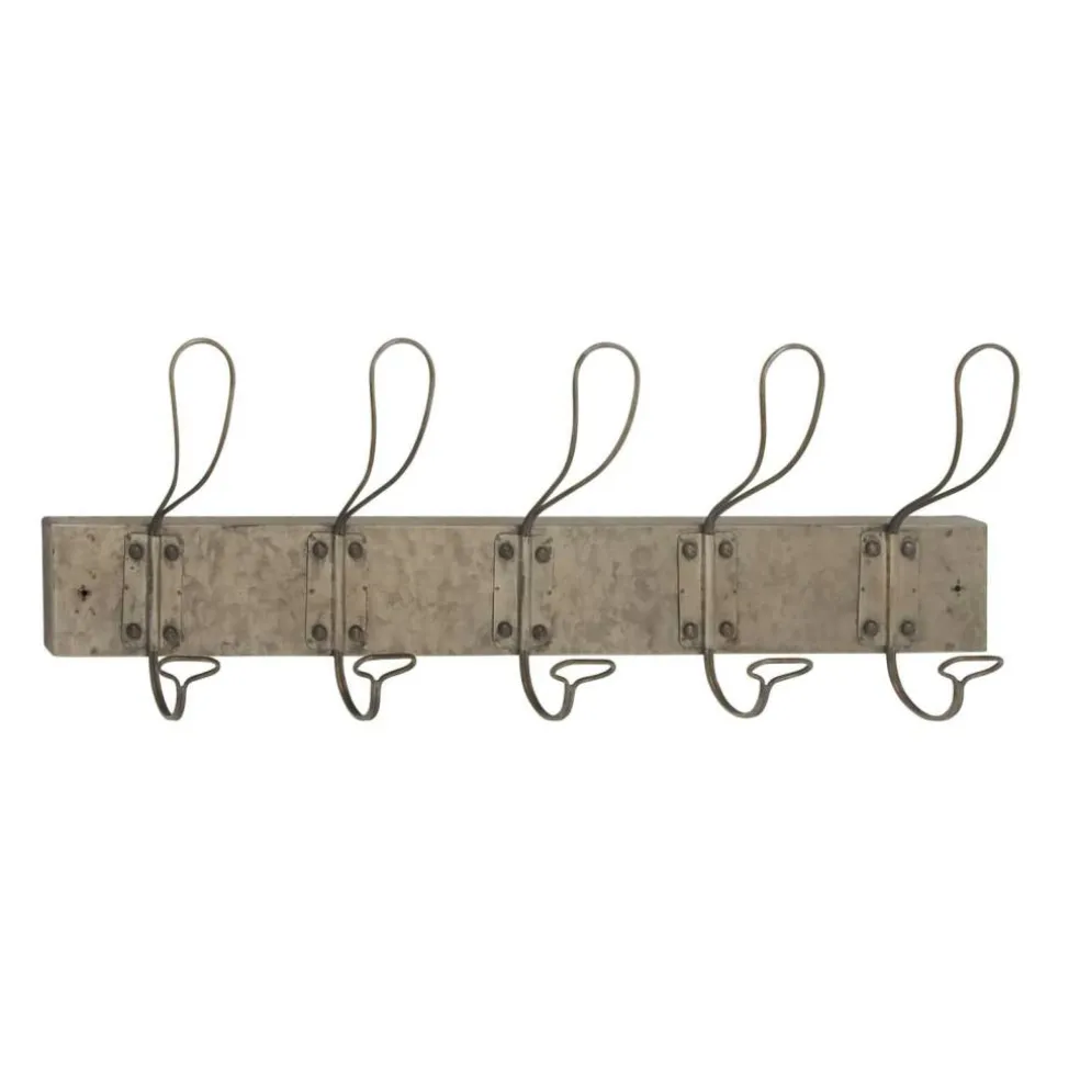 Gray Metal Vintage Wall Hook, 11" x 30" x 4"