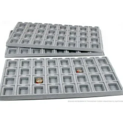 3 Gray 32 Slot Puff Earring Cards Showcase Display Tray Inserts