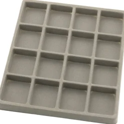 5 Gray 16 Slot 1/2 Size Jewelry Display Tray Inserts New
