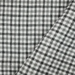 Gray-White Spence Bryson Washed Gingham Plaid Irish Linen Woven Fabric By the Yard