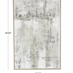 Gray Wooden Abstract Textured Framed Wall Art with Black Distressing