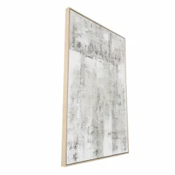 Gray Wooden Abstract Textured Framed Wall Art with Black Distressing