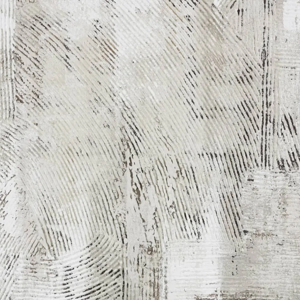 Gray Wooden Abstract Textured Framed Wall Art with Black Distressing