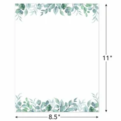 Great Papers! Elegant Eucalyptus Letterhead, for Invitations, Announcements and Personal Messages, Printer Friendly 8.5”x11”, 50 Pack