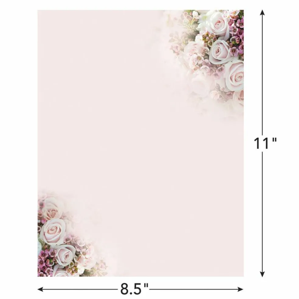 Great Papers! Elegant Florals Letterhead, for Invitations, Announcements and Personal Messages, Printer Friendly 8.5" x 11", 50 Pack
