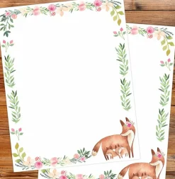 Great Papers! Fancy Foxes Stationery Letterhead, Invitations, Announcements and Personal Mesages, Printer Friendly, 8.5"x11", 50 Pack
