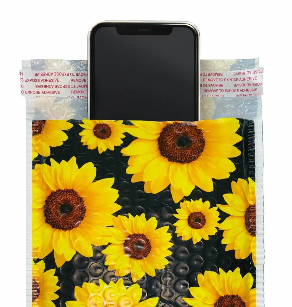 Great Papers! Mailer, Bubble, Sunflowers, Poly Tear and Moisture Resistant, 6" x 9", 50 count
