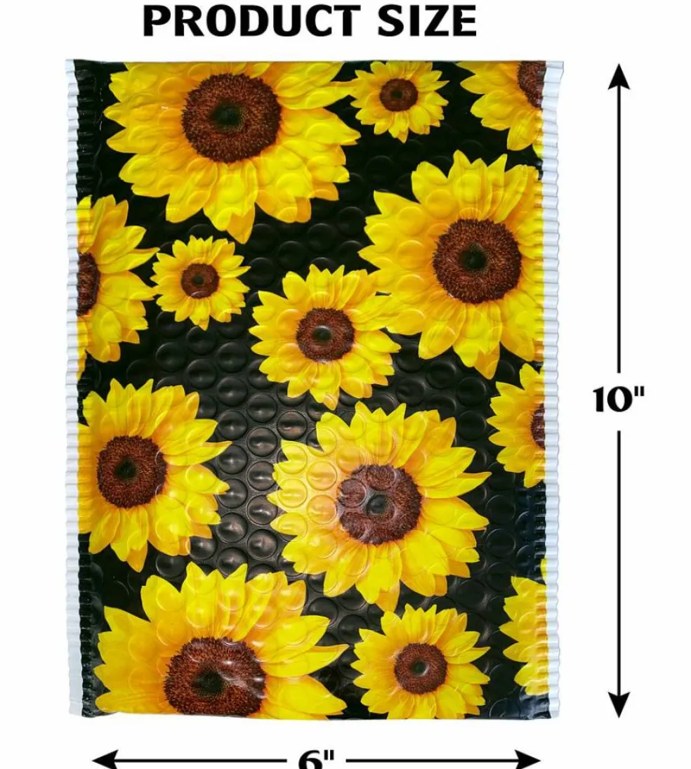 Great Papers! Mailer, Bubble, Sunflowers, Poly Tear and Moisture Resistant, 6" x 9", 50 count