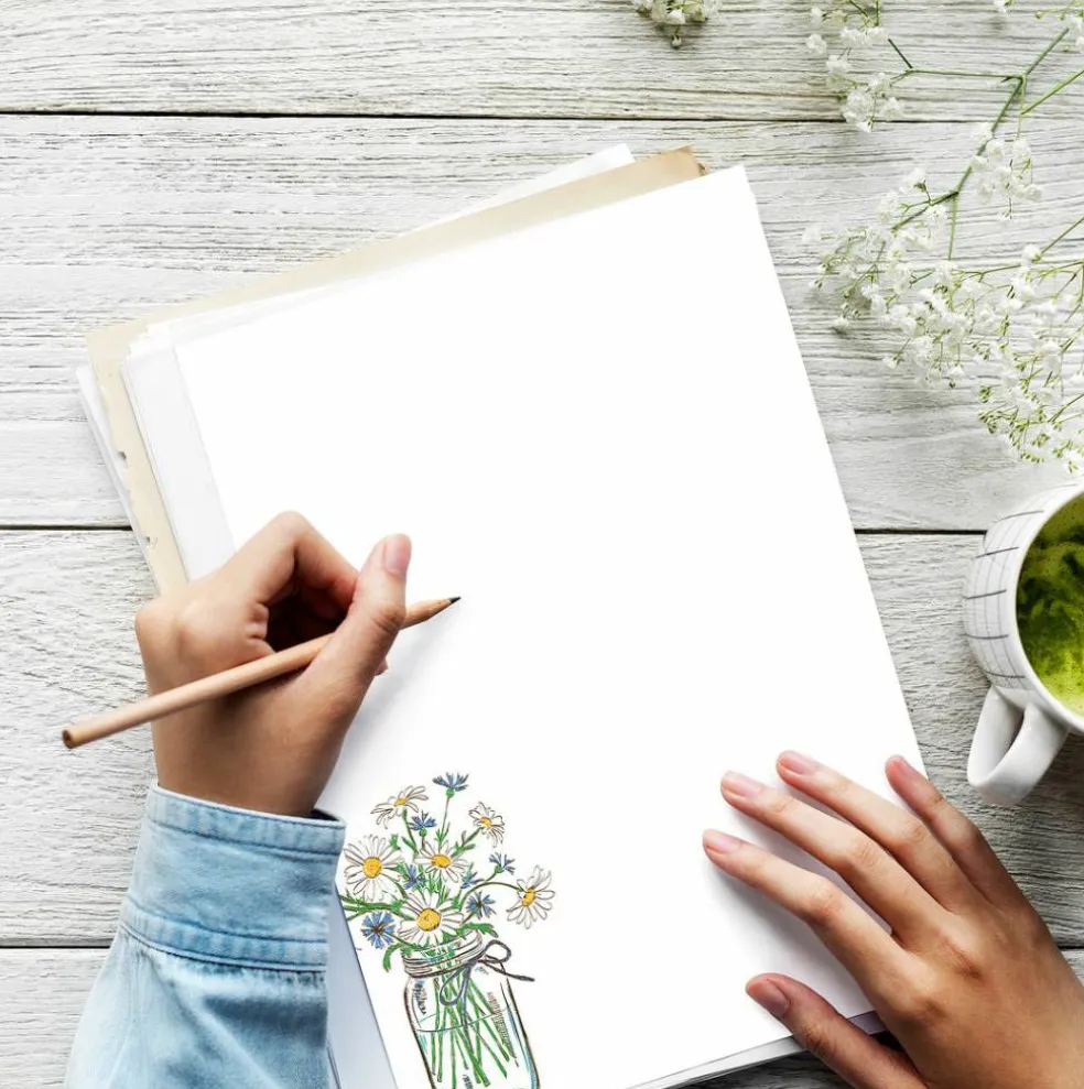 Great Papers! Mason Daisies Stationery Letterhead, Invitations and Announcements, Printer Friendly, 8.5"x11", 80 Pack