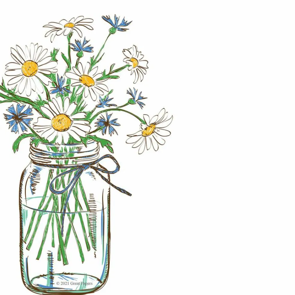 Great Papers! Mason Daisies Stationery Letterhead, Invitations and Announcements, Printer Friendly, 8.5"x11", 80 Pack