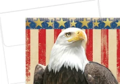 Great Papers! Note Card and Envelope, Patriotic with Gold Foil, 4.75" x 3.375"(folded), 20 count
