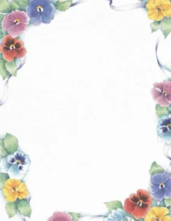 Great Papers! Pretty Pansies Stationery Letterhead, Invitations and Announcements, Printer Friendly, 8.5"x11", 80 Pack