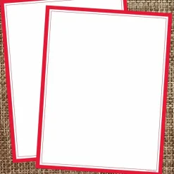 Great Papers! Red Border Stationery Letterhead, Invitations and Announcements, Printer Friendly, 8.5"x11", 80 Pack