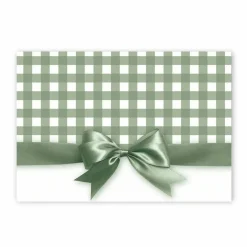 Great Papers! Sage Green Bow Note Card and White Envelope, 4.875