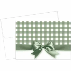 Great Papers! Sage Green Bow Note Card and White Envelope, 4.875