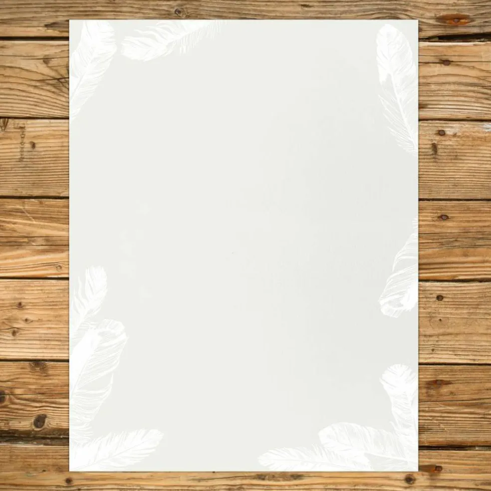 Great Papers! Soft Feathers Stationery Letterhead, Invitations and Announcements, Printer Friendly, 8.5"x11", 80 Pack