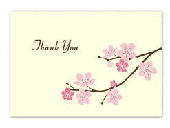 Great Papers! Thank You Note Card and Ivory Envelope, Blossom Branches, 4.75