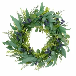 30'' Green and Purple Eucalyptus Floral Spring Wreath