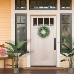 24'' Green and White Eucalyptus Floral Spring Wreath