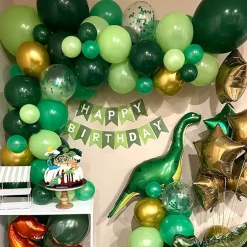Green Balloons Dark Green Balloon Set, 50 Pcs 12 inch Different Shades Emerald Green Lime Green Confetti Latex Balloons For Jungle Safari Party Supplies