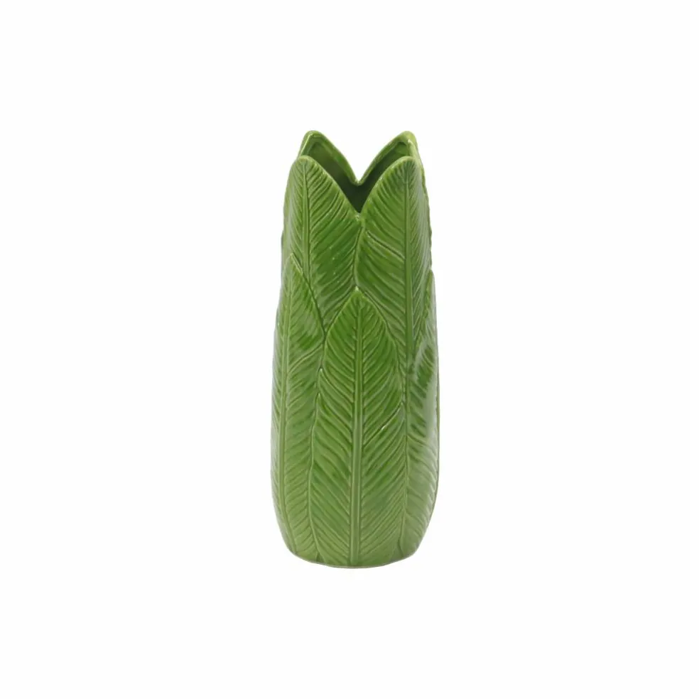 11.75" Green Ceramic Leaf Vase by Ashland®