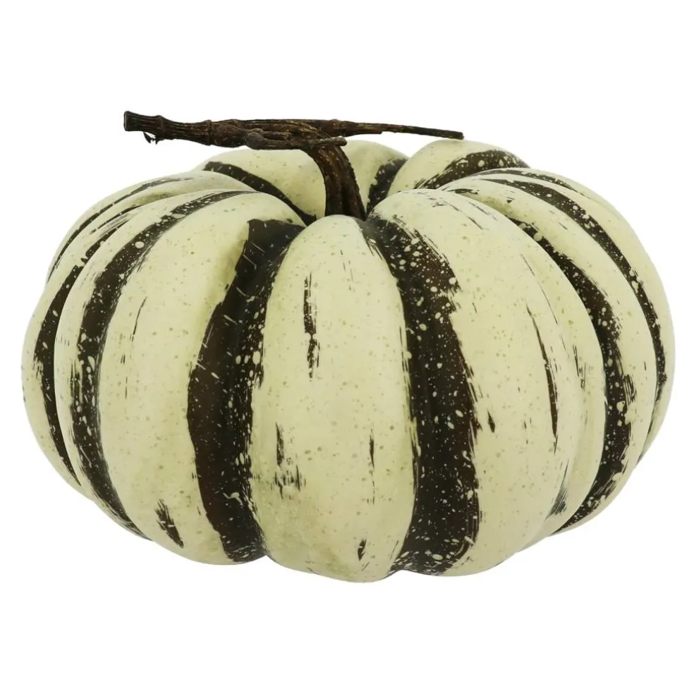 10.5" Green & Cream Decorative Pumpkin by Ashland®