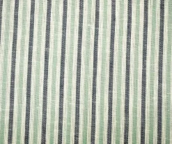 Green-Gray-White Spence Bryson Striped Irish Linen Woven Fabric By the Yard