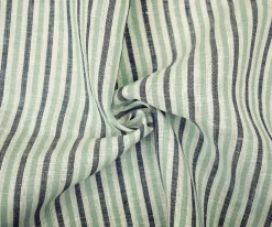 Green-Gray-White Spence Bryson Striped Irish Linen Woven Fabric By the Yard