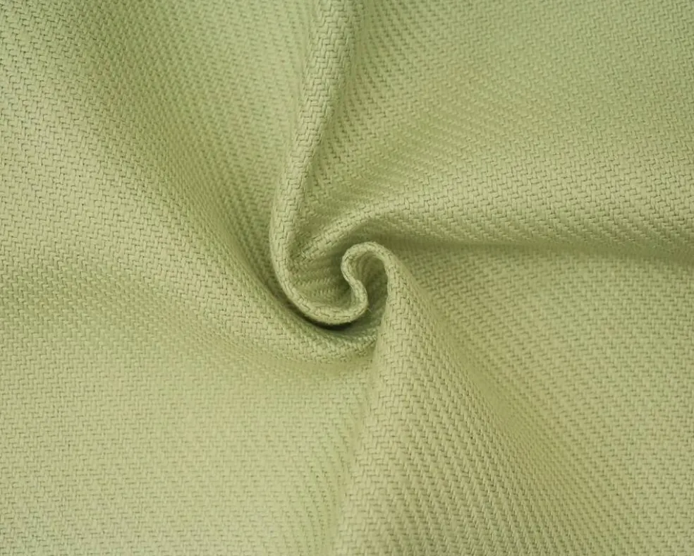 Green Moygashel Twill Irish Linen Solid Woven Home Decorating Fabric By the Yard