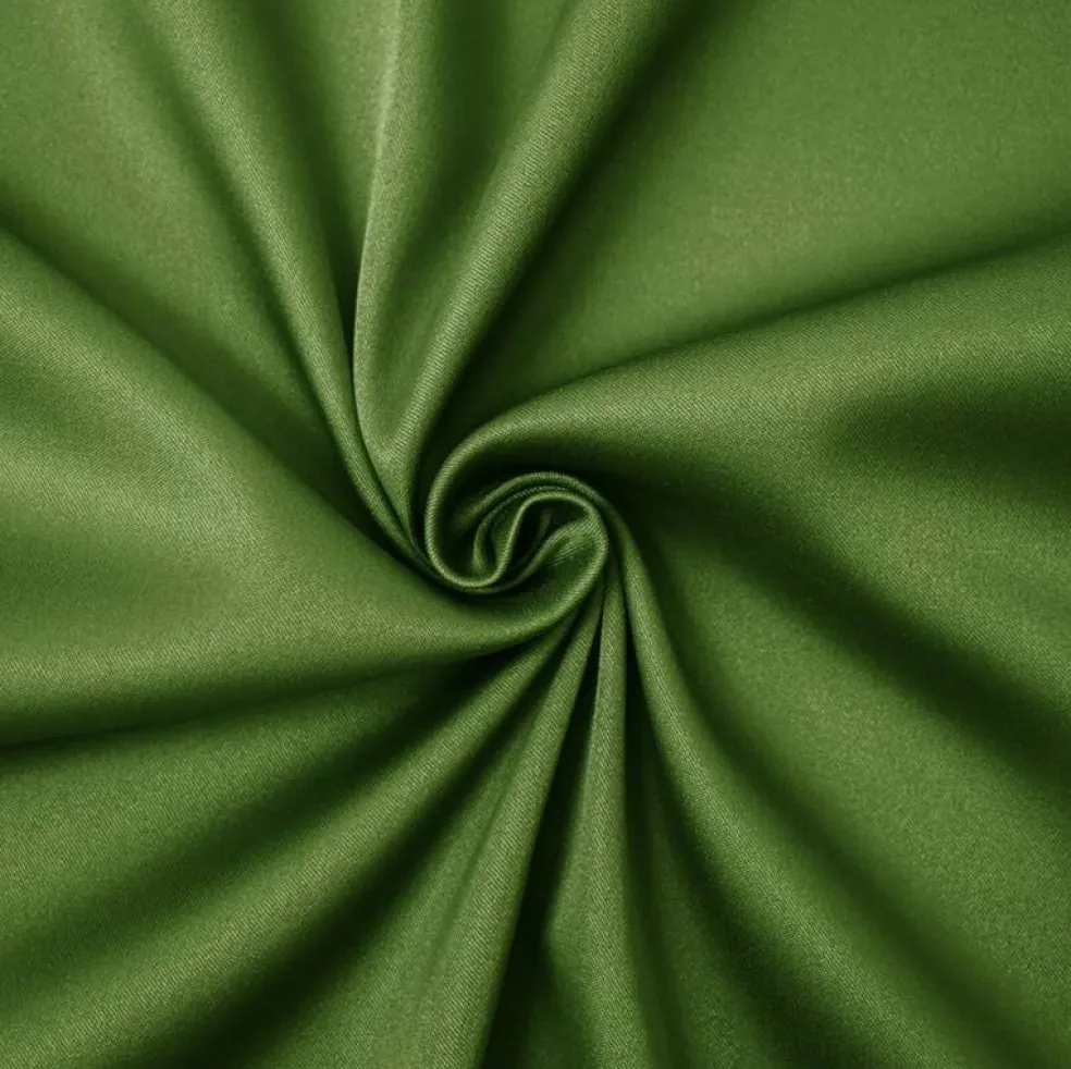 Green Poly Spandex Stretch Solid Stretch Lamour Woven Fabric By the Yard