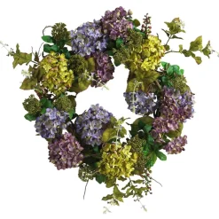 24" Green & Purple Hydrangea Wreath