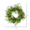 24" Green & Purple Maytime Wreath