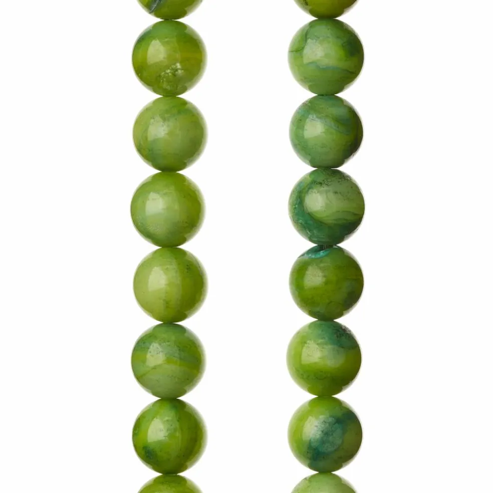 Green Shell Round Beads, 8mm by Bead Landing™