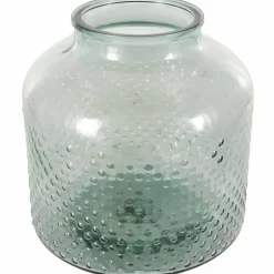 12.25" Green Spotted Glass Jar Vase