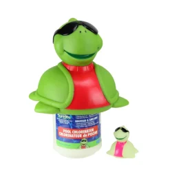 11.5" Green Turtle with Sunglasses Floating Pool Chlorine Dispenser