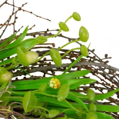 20" Green & Yellow Flower Buds, Leaves & Twigs Wreath