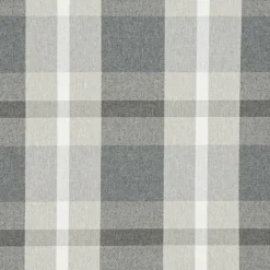 Grey Stain Resistant Performance Pet Friendly Plaid Woven Pattern Upholstery Fabric by The Yard - SKU: Aimes Carbon