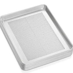 GRIDMANN Commercial Grade Aluminium Cookie Sheet Baking Tray - 6 Pans