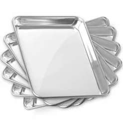 GRIDMANN Commercial Grade Aluminium Cookie Sheet Baking Tray - 6 Pans