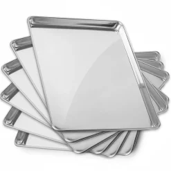 GRIDMANN Commercial Grade Aluminium Cookie Sheet Baking Tray - 6 Pans
