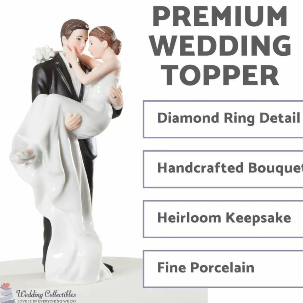 Groom Holding Bride Traditional Cake Topper Figurine
