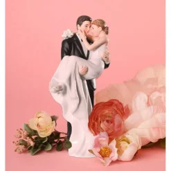 Groom Holding Bride Traditional Cake Topper Figurine