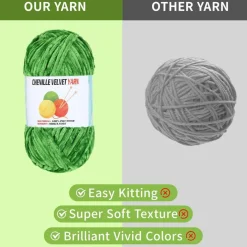 2 * 100g Velvet Chenille Chunky Yarn, Handcrafts Weaving Soft Chenille Yarn for Crocheting Clearance, Used for Making Baby Yarn Blanket, Clothes, Knitting Creations (Black)