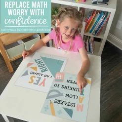 Hadley Designs 11" x 14" Boho Math Bulletin Board Classroom Décor Posters Set